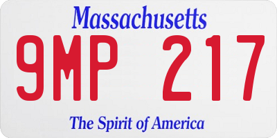 MA license plate 9MP217