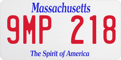 MA license plate 9MP218