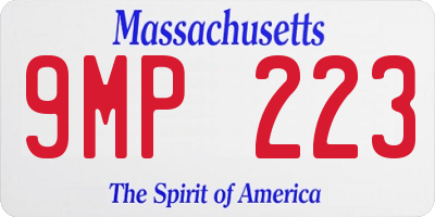 MA license plate 9MP223