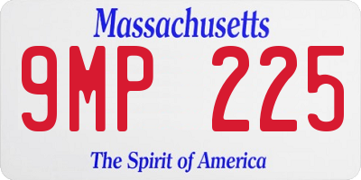 MA license plate 9MP225