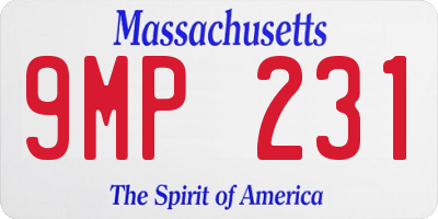 MA license plate 9MP231