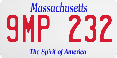 MA license plate 9MP232