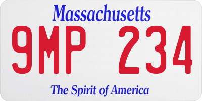 MA license plate 9MP234