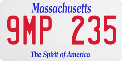 MA license plate 9MP235