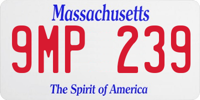 MA license plate 9MP239
