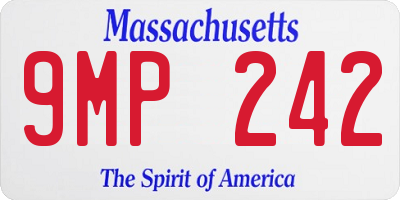 MA license plate 9MP242