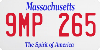 MA license plate 9MP265