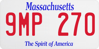 MA license plate 9MP270
