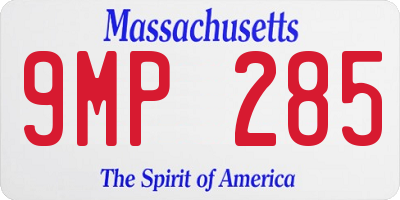MA license plate 9MP285