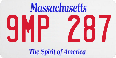 MA license plate 9MP287