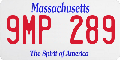 MA license plate 9MP289