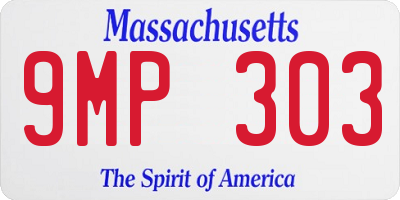 MA license plate 9MP303