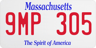 MA license plate 9MP305
