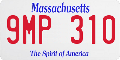 MA license plate 9MP310
