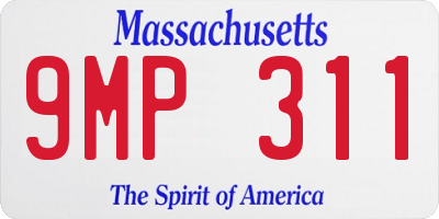 MA license plate 9MP311