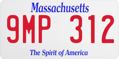 MA license plate 9MP312