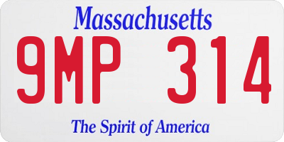 MA license plate 9MP314