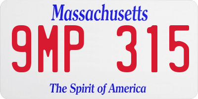 MA license plate 9MP315
