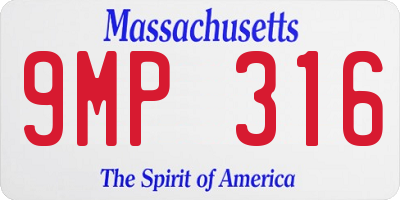 MA license plate 9MP316