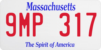 MA license plate 9MP317