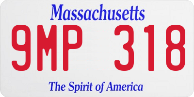 MA license plate 9MP318