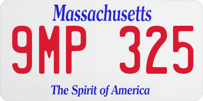MA license plate 9MP325