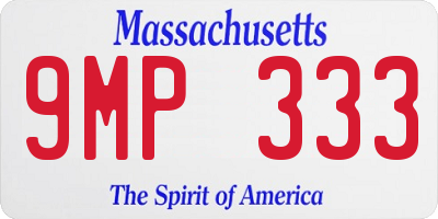 MA license plate 9MP333