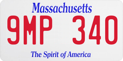 MA license plate 9MP340