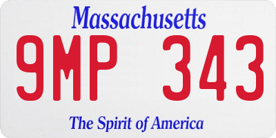 MA license plate 9MP343