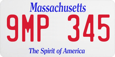 MA license plate 9MP345