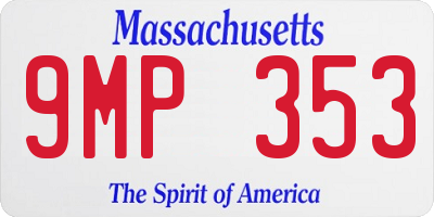 MA license plate 9MP353