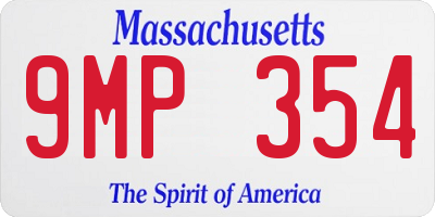 MA license plate 9MP354