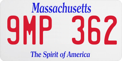 MA license plate 9MP362
