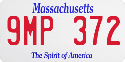 MA license plate 9MP372