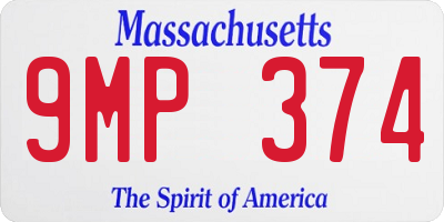 MA license plate 9MP374