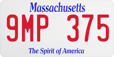 MA license plate 9MP375