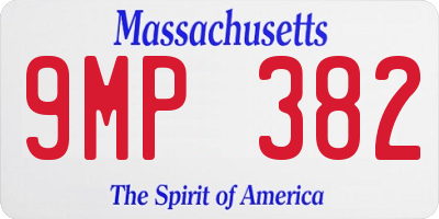 MA license plate 9MP382