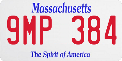 MA license plate 9MP384