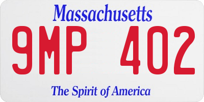 MA license plate 9MP402