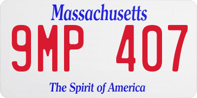 MA license plate 9MP407
