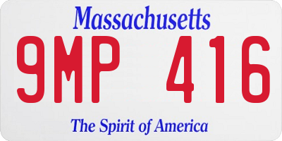MA license plate 9MP416