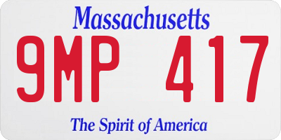 MA license plate 9MP417