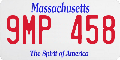 MA license plate 9MP458