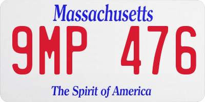 MA license plate 9MP476