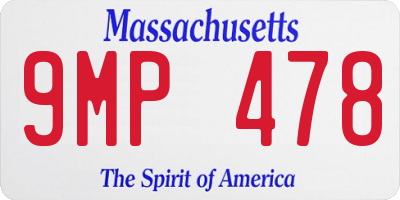 MA license plate 9MP478