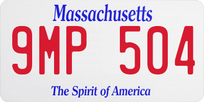 MA license plate 9MP504