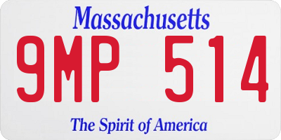 MA license plate 9MP514