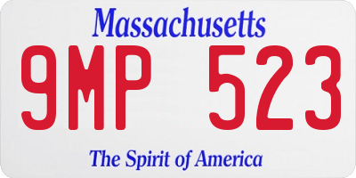 MA license plate 9MP523