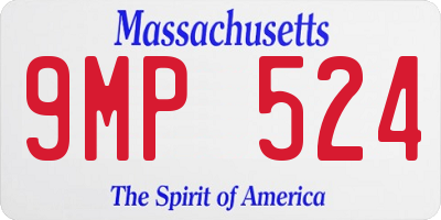 MA license plate 9MP524