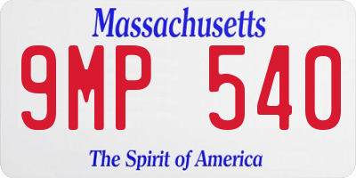 MA license plate 9MP540